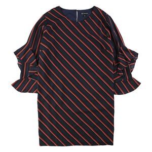 I.N.C Womens Shift Ruffled Dress, blue, 12